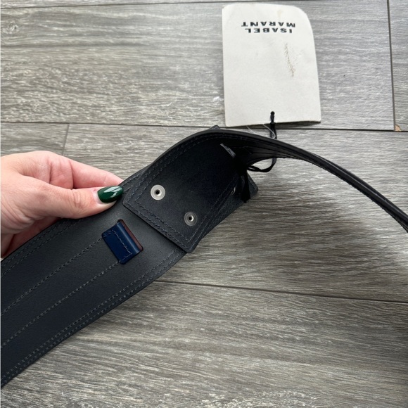 ISABEL MARANT NWT Navy Moshy Knot Leather Wrap Belt size 95 - Picture 9 of 15